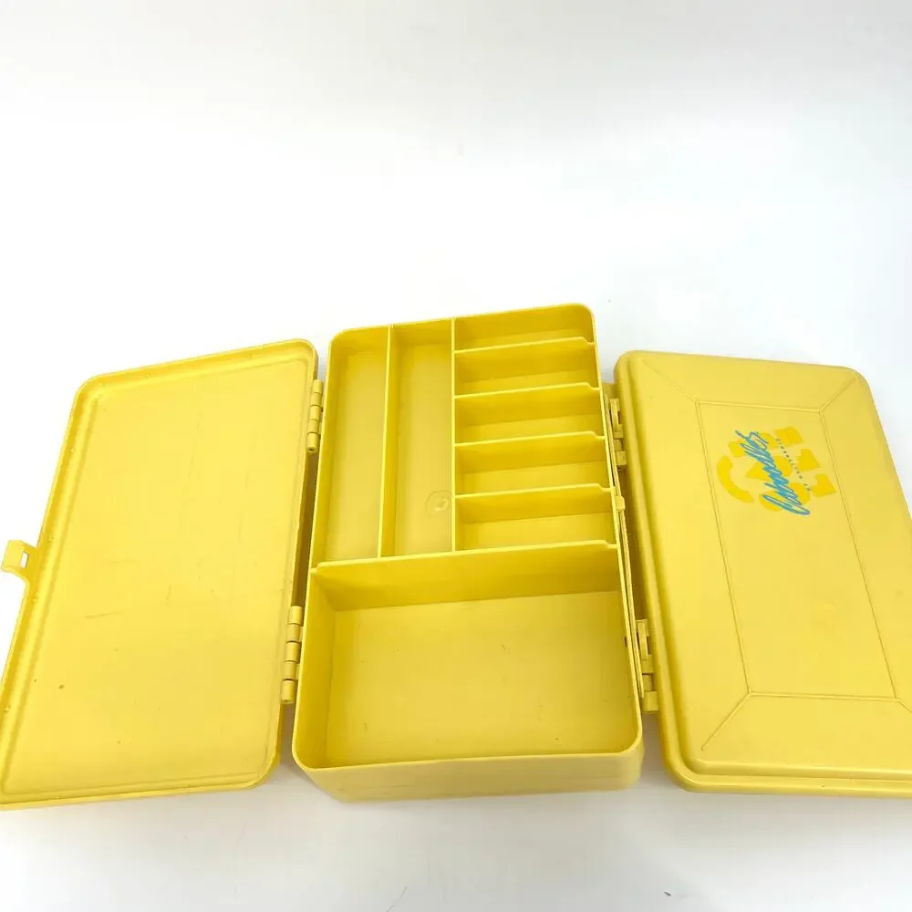 Vintage Caboodles Yellow Double Sided Make Up Accessories Jewelry Storage Case